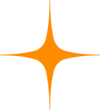 an orange star on a black background